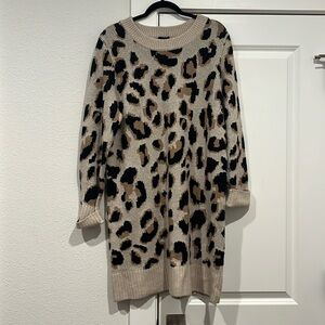 NWT scoop cheetah print sweater dress